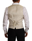 Dolce & Gabbana Elegant Single Breasted Dress Vest in Beige