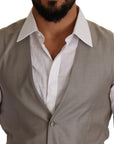 Dolce & Gabbana Elegant Single Breasted Dress Vest in Beige
