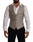 Dolce & Gabbana Elegant Single Breasted Dress Vest in Beige