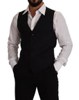 Dolce & Gabbana Elegant Blue Striped Dress Vest