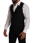 Dolce & Gabbana Elegant Blue Striped Dress Vest