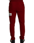 Dolce & Gabbana Elegant Red Jogging Pants with Drawstring Closure