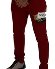 Dolce & Gabbana Elegant Red Jogging Pants with Drawstring Closure