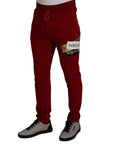 Dolce & Gabbana Elegant Red Jogging Pants with Drawstring Closure