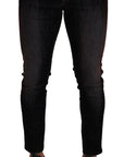 Dolce & Gabbana Sleek Striped Black Slim Fit Denim