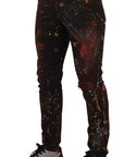 Dolce & Gabbana Multicolor Painted Skinny Denim Jeans