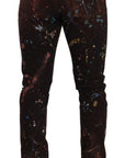 Dolce & Gabbana Multicolor Painted Skinny Denim Jeans
