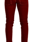 Dolce & Gabbana Ravishing Red Slim Fit Designer Jeans