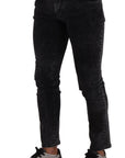 Dolce & Gabbana Sleek Slim-Fit Designer Jeans in Black Gray