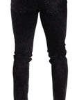Dolce & Gabbana Sleek Slim-Fit Designer Jeans in Black Gray