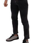 Dolce & Gabbana Sleek Slim-Fit Designer Jeans in Black Gray