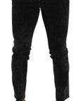 Dolce & Gabbana Sleek Slim-Fit Designer Jeans in Black Gray