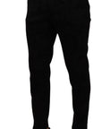 Dolce & Gabbana Elegant Slim Fit Dress Pants in Black Brocade