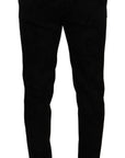 Dolce & Gabbana Elegant Slim Fit Dress Pants in Black Brocade