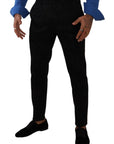 Dolce & Gabbana Elegant Slim Fit Dress Pants in Black Brocade