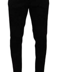 Dolce & Gabbana Elegant Slim Fit Dress Pants in Black Brocade