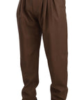 Dolce & Gabbana Elegant Tapered High Waist Leather Pants