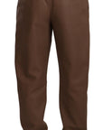 Dolce & Gabbana Elegant Tapered High Waist Leather Pants