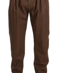Dolce & Gabbana Elegant Tapered High Waist Leather Pants
