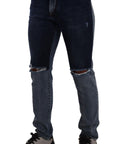 Dolce & Gabbana Chic Slim Fit Tattered Denim
