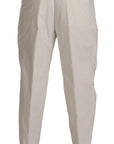 Dolce & Gabbana Elegant White Cotton Stretch Dress Pants