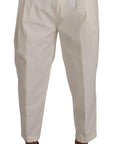 Dolce & Gabbana Elegant White Cotton Stretch Dress Pants