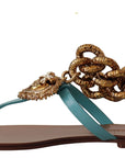 Dolce & Gabbana Chic Gladiator Flats with Heart Devotion Detail
