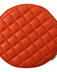 Versace Elegant Round Nappa Leather Crossbody Bag