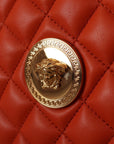 Versace Elegant Round Nappa Leather Crossbody Bag