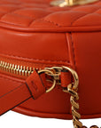 Versace Elegant Round Nappa Leather Crossbody Bag