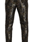 Dolce & Gabbana Elegant Slim Fit Metallic Dress Trousers