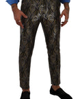 Dolce & Gabbana Elegant Slim Fit Metallic Dress Trousers