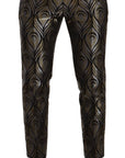 Dolce & Gabbana Elegant Slim Fit Metallic Dress Trousers