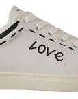 Dolce & Gabbana Elegant White Leather Casual Sneakers