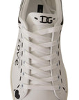 Dolce & Gabbana Elegant White Leather Casual Sneakers