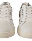 Dolce & Gabbana Elegant White Leather Casual Sneakers