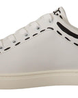 Dolce & Gabbana Elegant White Leather Casual Sneakers