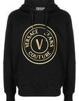 Versace Jeans Chic Black Hooded Sweatshirt