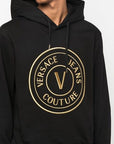 Versace Jeans Chic Black Hooded Sweatshirt