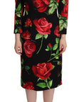 Dolce & Gabbana Elegant Floral Print Silk Sheath Dress