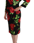 Dolce & Gabbana Elegant Floral Print Silk Sheath Dress