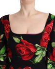 Dolce & Gabbana Elegant Floral Print Silk Sheath Dress