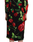 Dolce & Gabbana Elegant Floral Print Silk Sheath Dress
