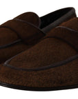 Dolce & Gabbana Elegant Brown Caiman Leather Loafers