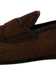 Dolce & Gabbana Elegant Brown Caiman Leather Loafers