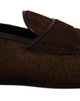 Dolce & Gabbana Elegant Brown Caiman Leather Loafers