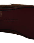 Dolce & Gabbana Elegant Brown Caiman Leather Loafers