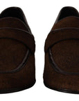 Dolce & Gabbana Elegant Brown Caiman Leather Loafers