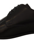 Dolce & Gabbana Elegant Black Leather Derby Shoes