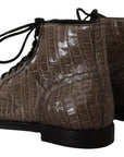 Dolce & Gabbana Elegant Crocodile Derby Brogue Boots